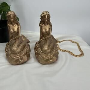 Golden Mermaid Bookends
